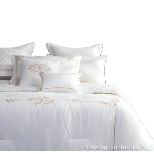 comforter sets luxury bedding 10PCS embroidery set Microfiber bed sets skirt Factory